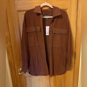 Brand new with tags Wild Fable brown long oversized button down shirt jacket